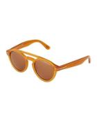 Round Acetate Sunglasses, Amber