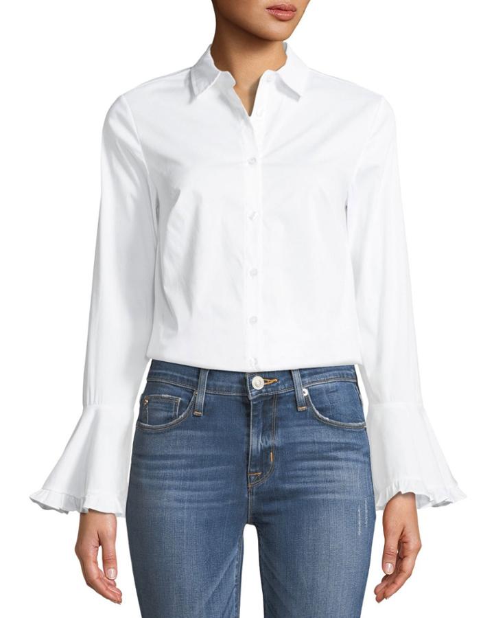 Bell-sleeve Button-front
