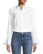 Bell-sleeve Button-front