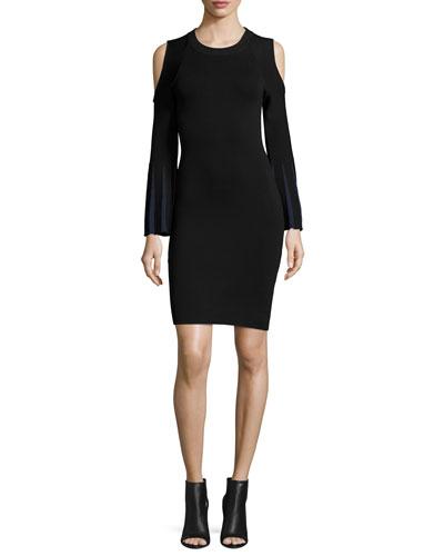 Milano Cold-shoulder Pleated-sleeve