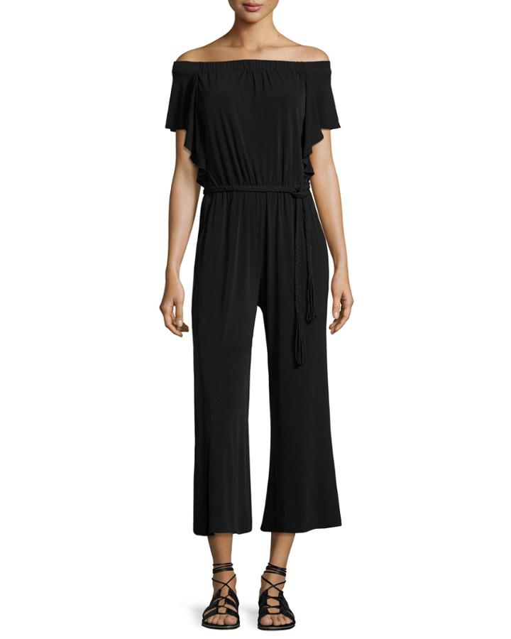 Shay Off-the-shoulder Cropped Jumpsuit