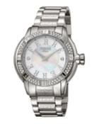 Crystal & Logo Bracelet Watch,