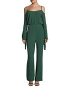 Cold-shoulder Crepe Jumpsuit