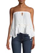 Leah Strapless Crochet-trim Blouse