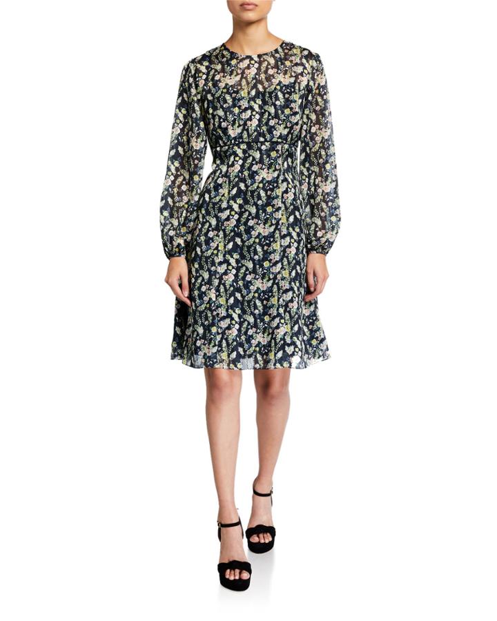 Long-sleeve Printed Dress