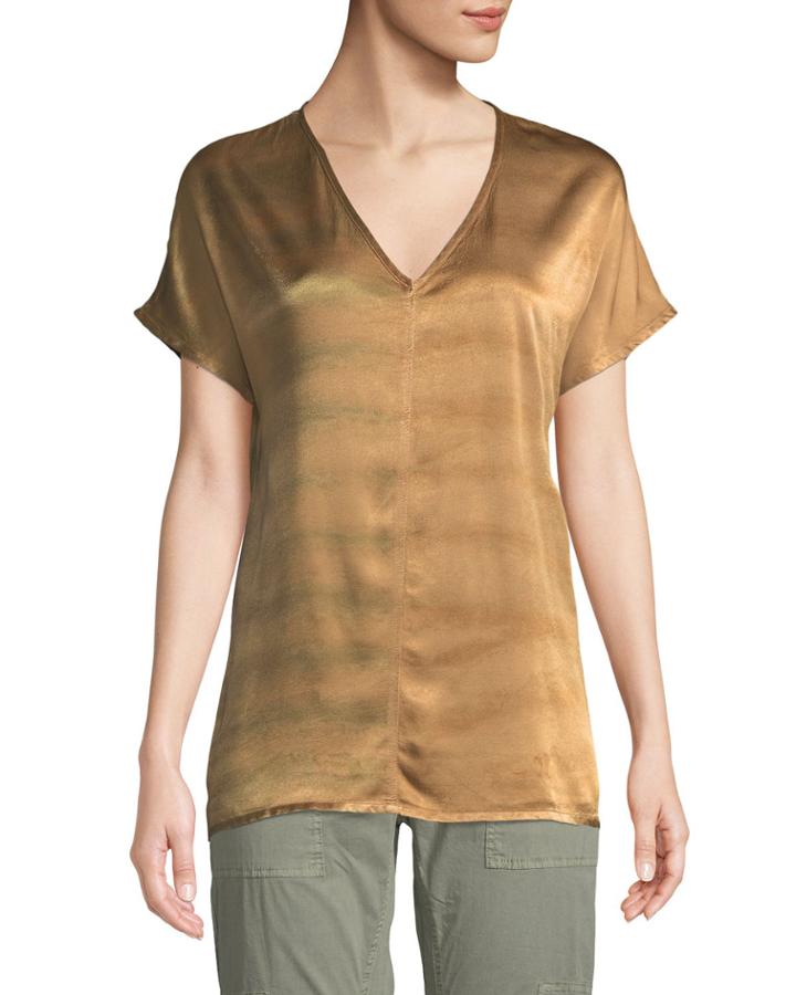 Milani Tie-dye Satin V-neck Top