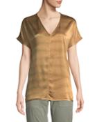 Milani Tie-dye Satin V-neck Top