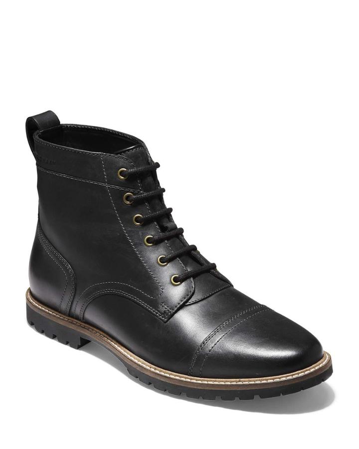 Men's Nathan Rugged Leather Cap-toe Boots