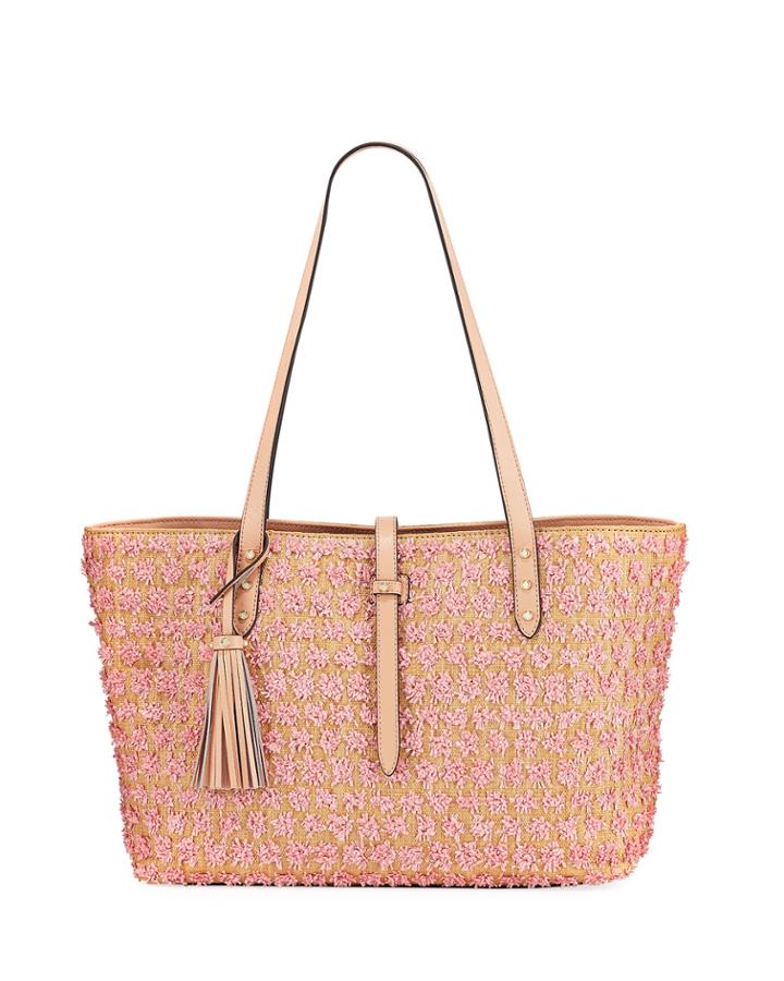 Toby Novelty Straw Shoulder Tote Bag