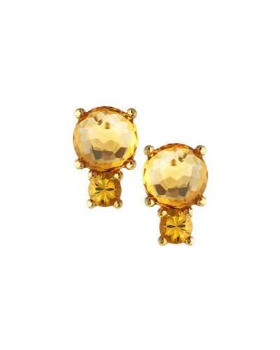 18k Lollipop 2-stone Post Earrings