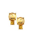 18k Lollipop 2-stone Post Earrings