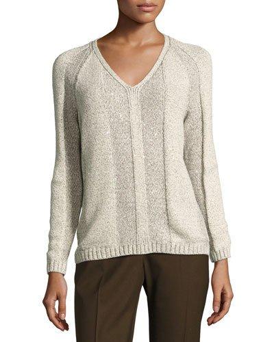 Long-sleeve Paneled-stitch