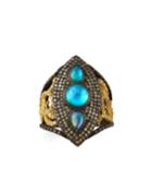 Old World Triplet Marquise Pave Ring,