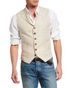 Men's Delave Linen High Button Faux-lapel Vest
