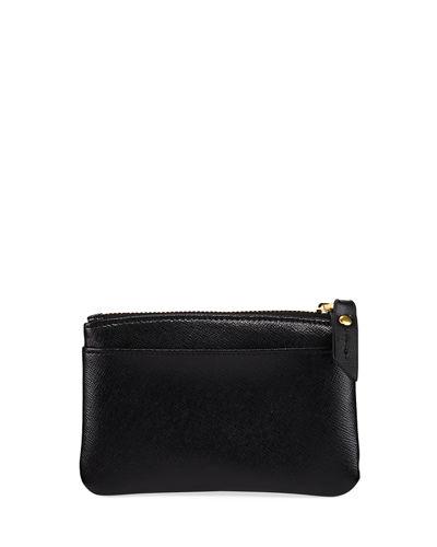 Saffiano Leather Zip Coin Purse