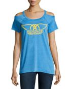 Aerosmith Vintage Logo Jersey Tee, Blue