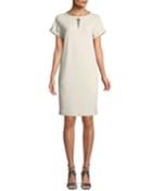 Crewneck Short-sleeve Straight Felpa Dress W/