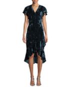 Barnet V-neck Crushed Velvet Dress