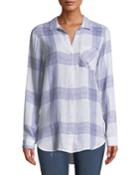 Taryn Checkered Button-front Blouse