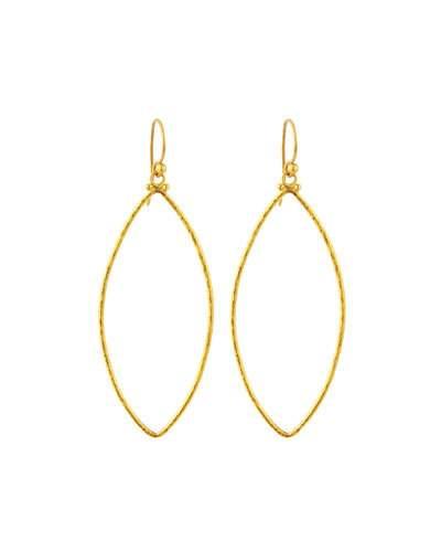 Hoopla 24k Large Marquise Drop Earrings