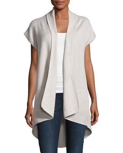 Ribbed High-low Open-front
