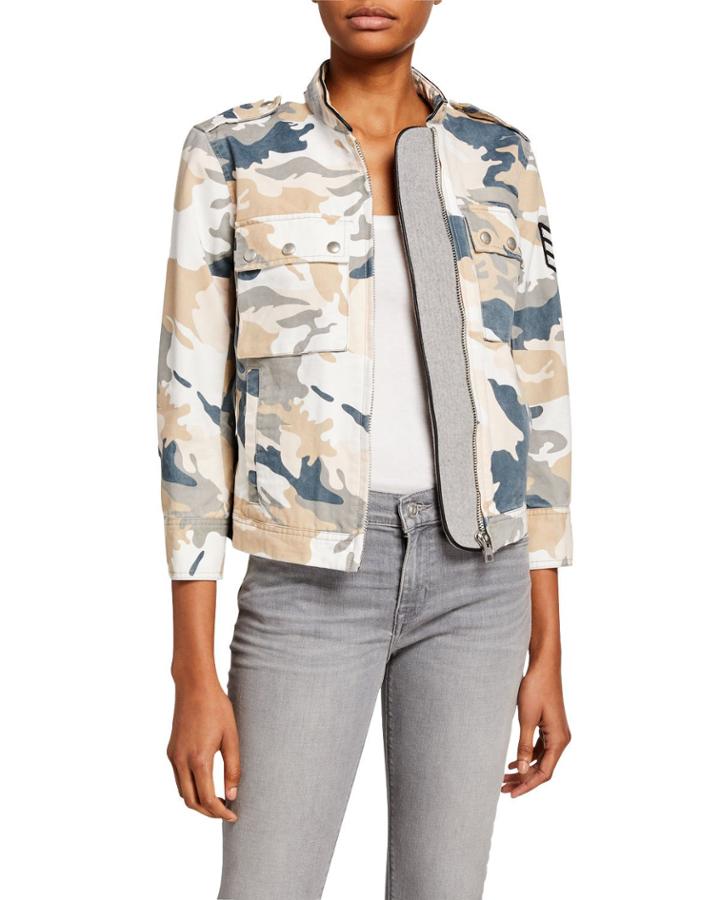 Kavy Zip-front Camo-print Jacket