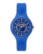 39mm Fire Island Studded Rubber Watch, Rose/blue