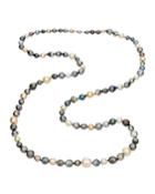14k White Gold Tahitian & South Sea Pearl Necklace,
