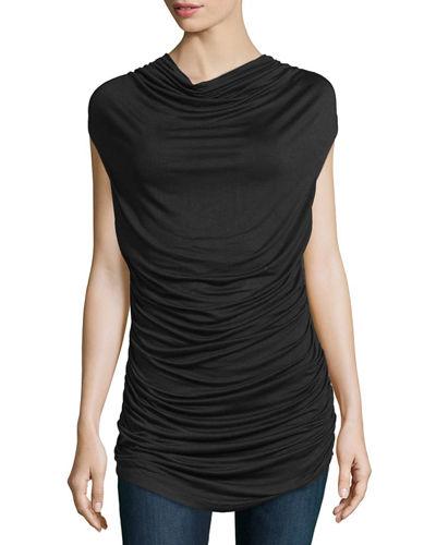 Draped Cowl-neck Top