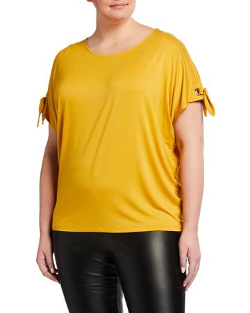 Plus Size Cold-shoulder Jersey Top
