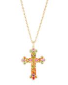 Multicolor Cross Pendant Necklace