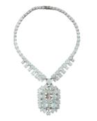 Aquamarine & Diamond Pendant Necklace