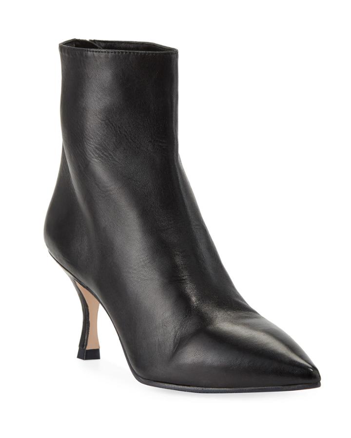 Juniper 70mm Leather Zip Booties