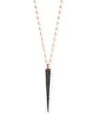 Reckless Rose Spike Pendant Necklace With Black Diamonds