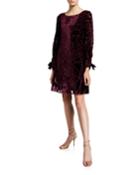 Burnout Velvet Tie-cuff Dress