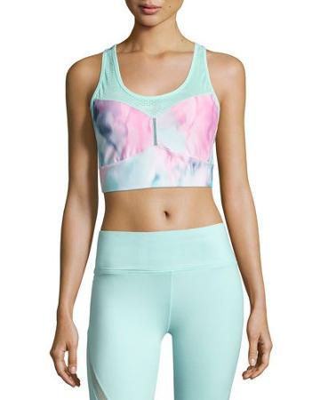 Mystic Floral Sports Bra, White Pattern