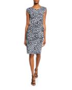 Egea Printed Cap-sleeve Cocktail Dress