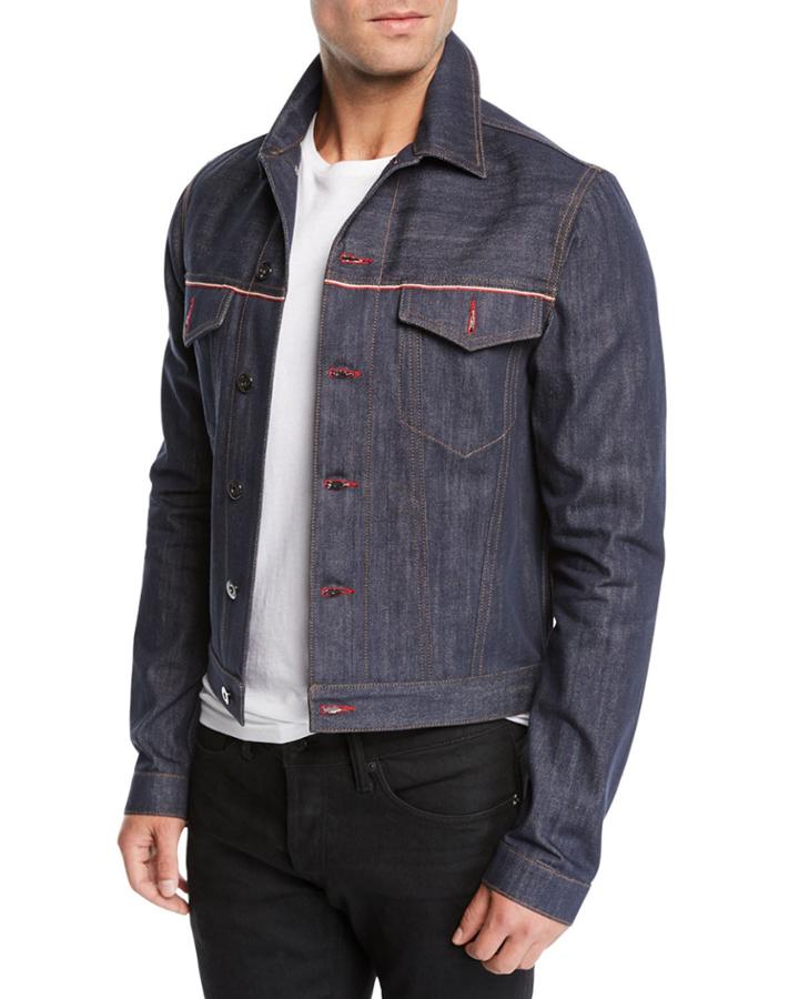 Men's Logo Patch Denim Jacket