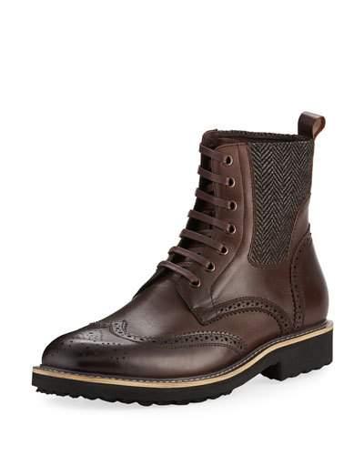 Farber Wing-tip Leather Combat Boot