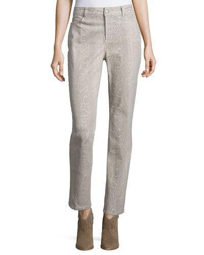 Sheri Python-print Skinny Pants,