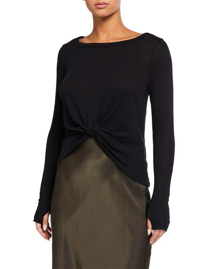 Gauzy Cotton Long-sleeve Thumbhole Tee