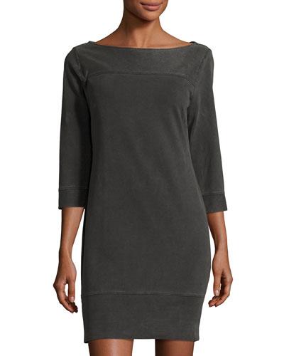Sweatshirt Knit Dress, Black