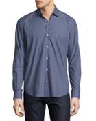 Sliced Dot Sport Shirt, Navy/white