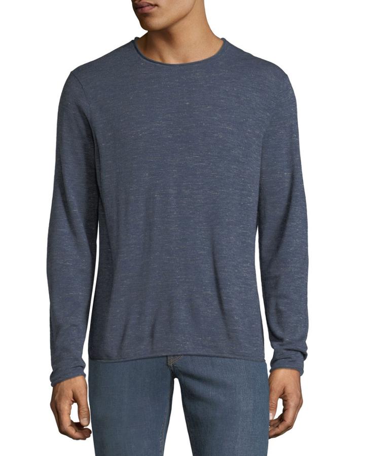 Men's Long-sleeve Crewneck Wool-linen