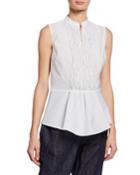 Techno Poplin Ruffle-trim Tank Top