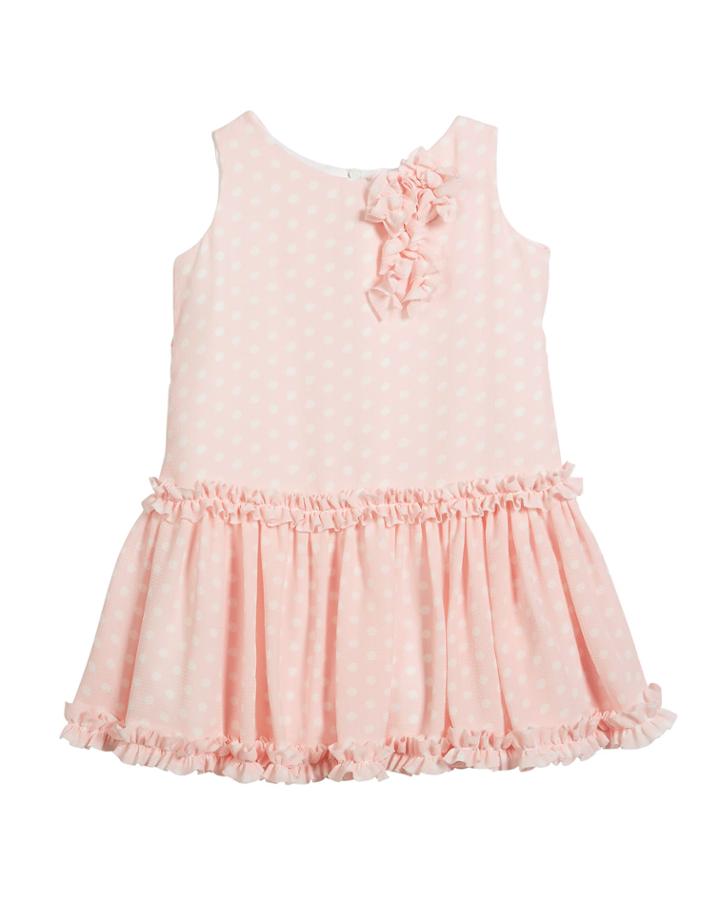 Pretty In Pink Polka-dot Ruffle Dress,