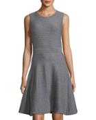 Sleeveless Textured Knit Fit-&-flare Dress