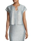 Gleam Metallic Knit Short-sleeve Jacket