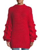 Jodie Cable-knit Pompom