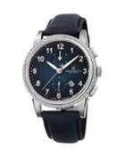 Men's Dante 42mm Chronograph-date Watch, Blue/silver